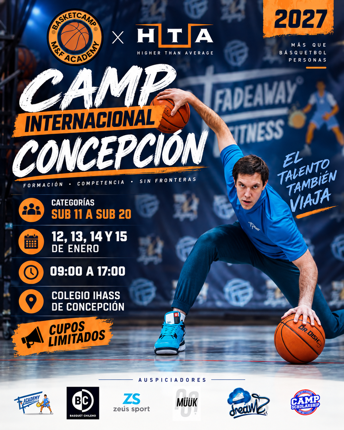 HTA basketball Camp X FadeAway Fitness 12 al 15 de Enero 2027